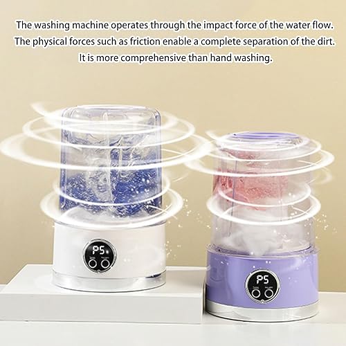 Miniatura 7 de USB-Powered Compact Delicates Washer Quiet Automatic Lightweight Ideal for Camping & Small Spaces USB Rechargeable Small Washer