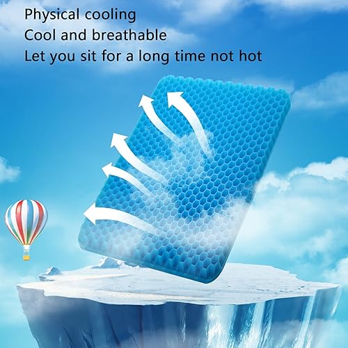 Miniatura 9 de Cojín de gel extra grueso, cojín de asiento fresco, asientos de silla, cojines de asiento de silla de ruedas, cojín de asiento de automóvil, cojines