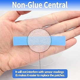 funpatch Libre 2 Sensor Covers, 60Pack Waterproof Freestyle Adhesive Patches for Libre 2 Transparent CGM Sensor Patch Full Cover Latex-Free & Hypoallergenic 14 Days Long Protection, Clear