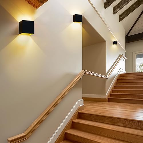 Miniatura 5 de Kawell Aplique de pared LED moderno de 24 W, ángulo de haz ajustable, impermeable, IP65, luz de pared de aluminio para interiores y exteriores, para