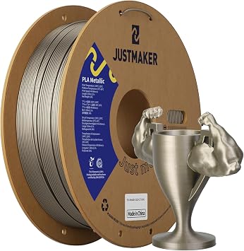 PLA Metallic Finish 3D Printer Filament, Metallic Shining Filament Without Paint, Dimensional Accuracy +/-0.03mm, 1.75mm, Upgrade Cardboard Spool,Fit Most FDM Printer, 1 kg, Champaign Gold
