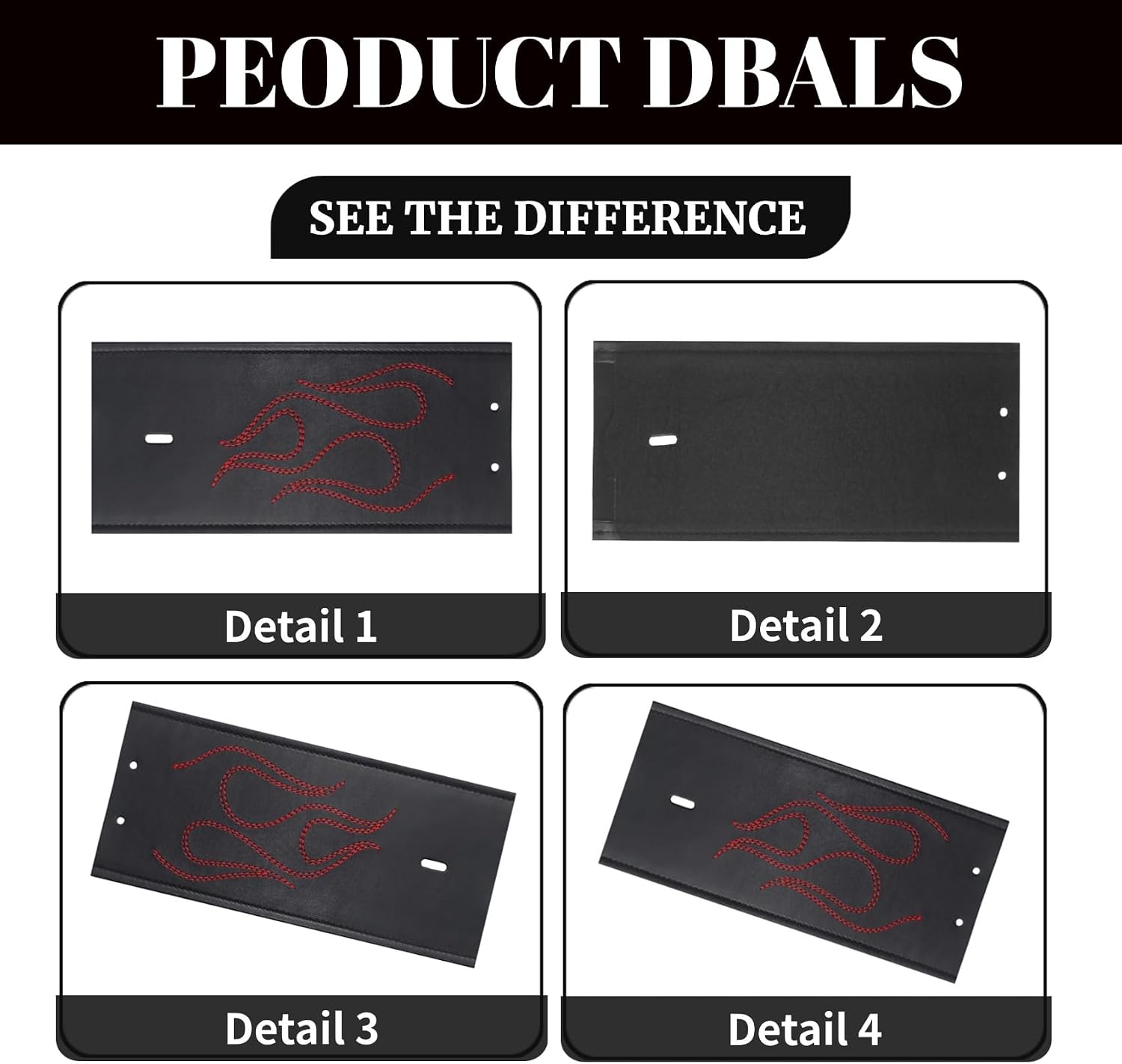 PU Leather Gas Tank Panel Bib for Harley Softail FLSTF 2000-2017, For Dyna FXDWG 1993-2003 (Red Flame Style)