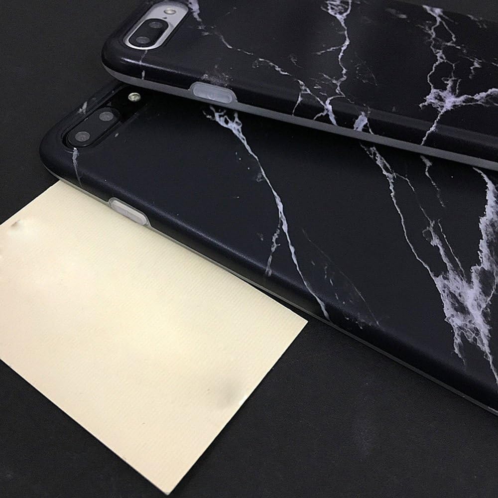 J.west iPhone 8 Plus Case, iPhone 7 Plus Case, Pattern Printed Bumper Slim TPU Soft Rubber Silicone Cover Anti-Scratch Thin Back Protective Phone Case Cover for iPhone 7 Plus/8 Plus (Black Marble)