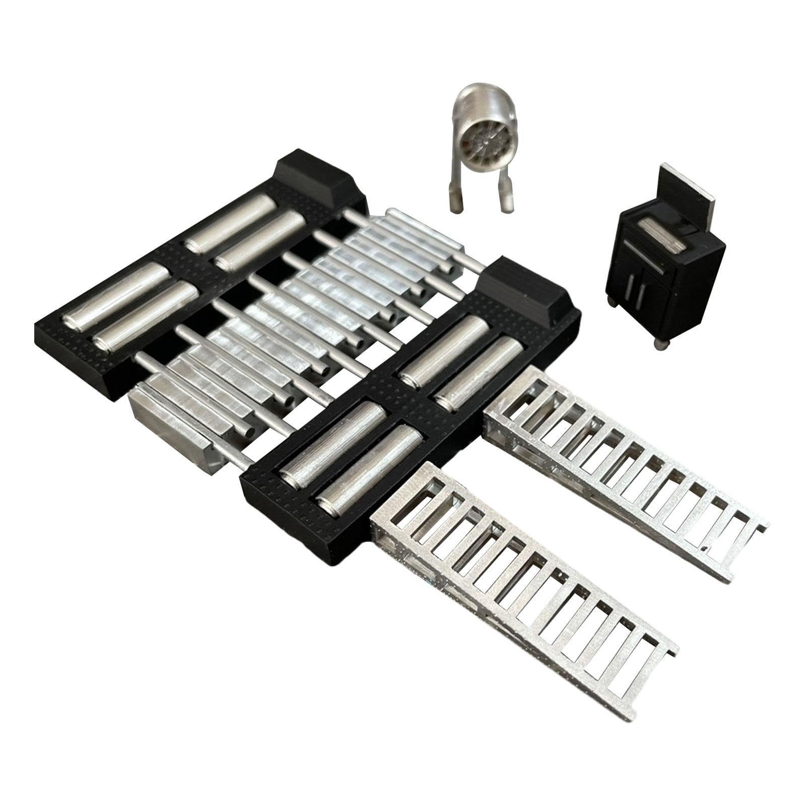 Miniatur Garageheber Auto Werkstatt Modell Möbel Handbemalte Motor Ausrüstung aus PP Material für Sammler Modellbau Fotografie Schaufensterdekoration, Schwarz