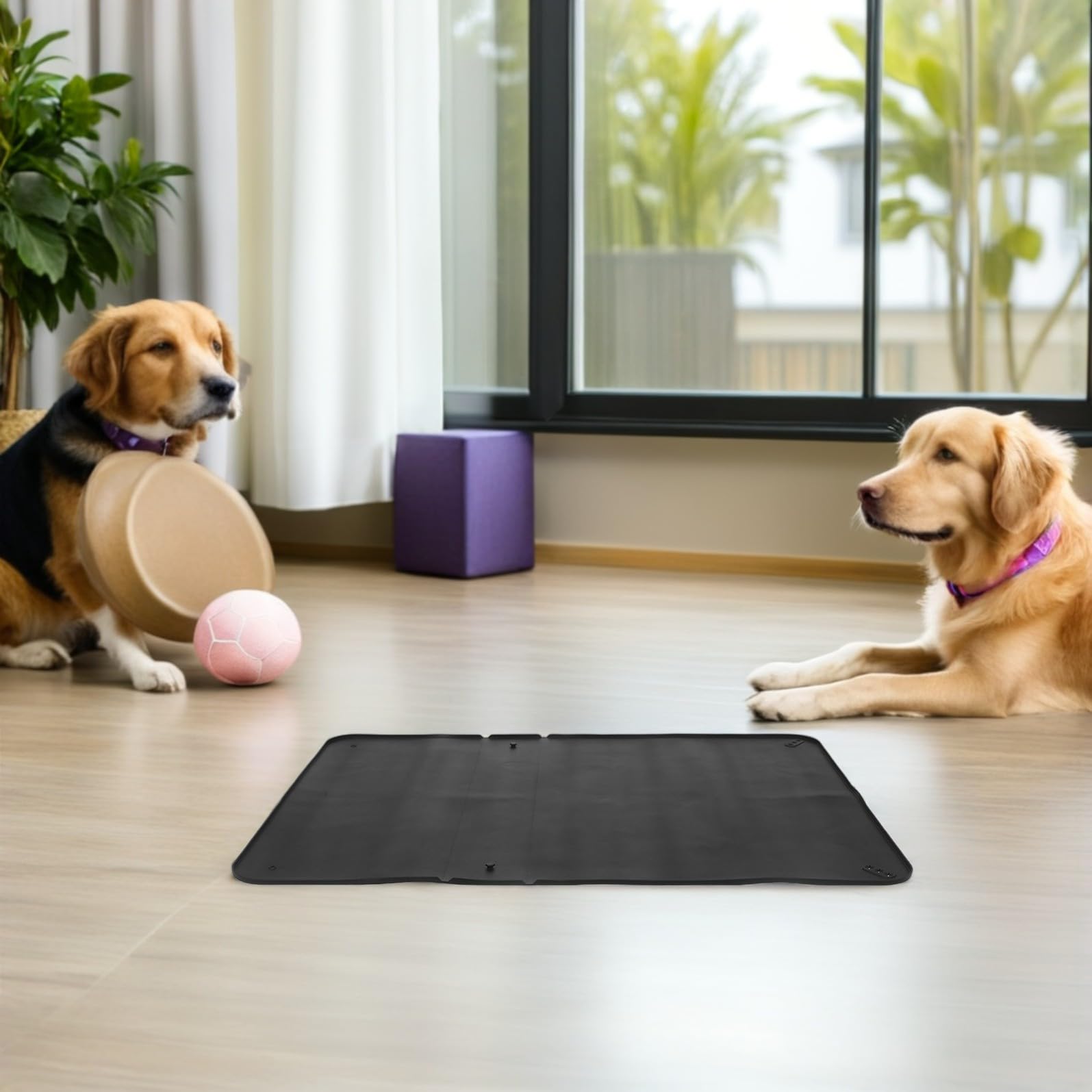 Outanaya Porta Traversine Tappetino Igienico Flessibile e Compatto Nero in Silicone per Addestramento Cani per Area Animali e Casa