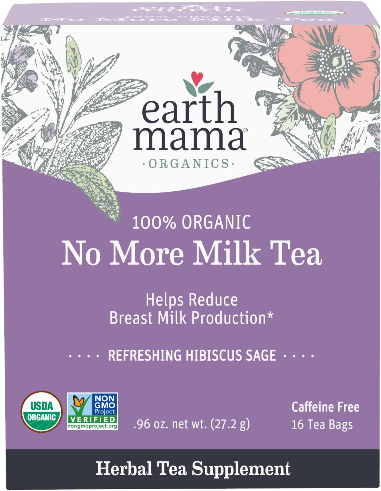 Earth Mama Angel Baby Organic No More Milk Tea - 16 Tea Bags
