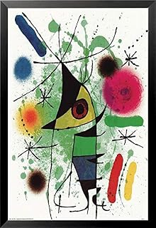 buyartforless Framed The Singing Fish by Joan Miro 24x16 Museum Art Print Poster