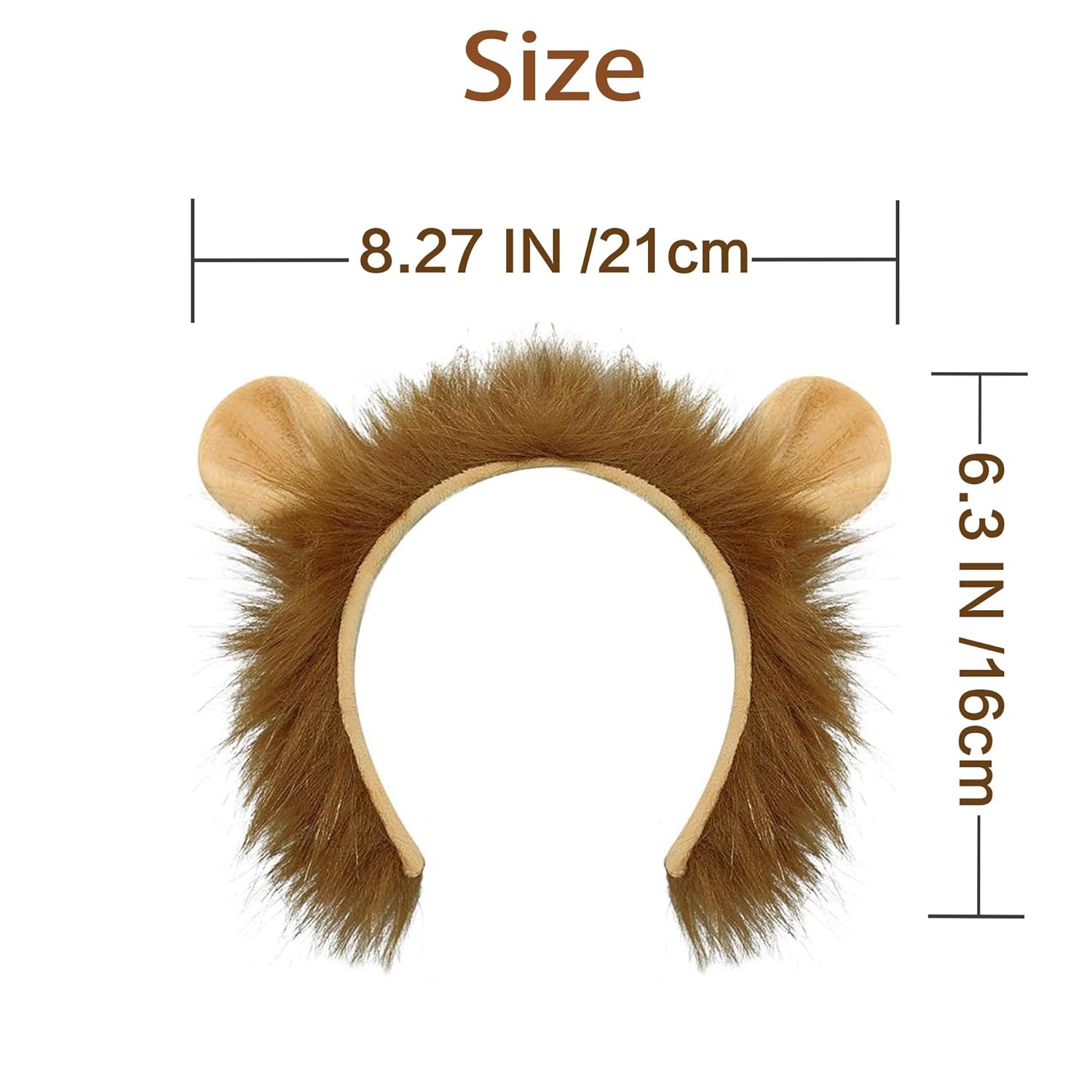 Beviliu Lion Ears Headband - High Realistic Lion Costume Headband for Adult Women Men, Animal Ears Hair Band for Halloween, Christmas, Party, Cosplay - Image 6
