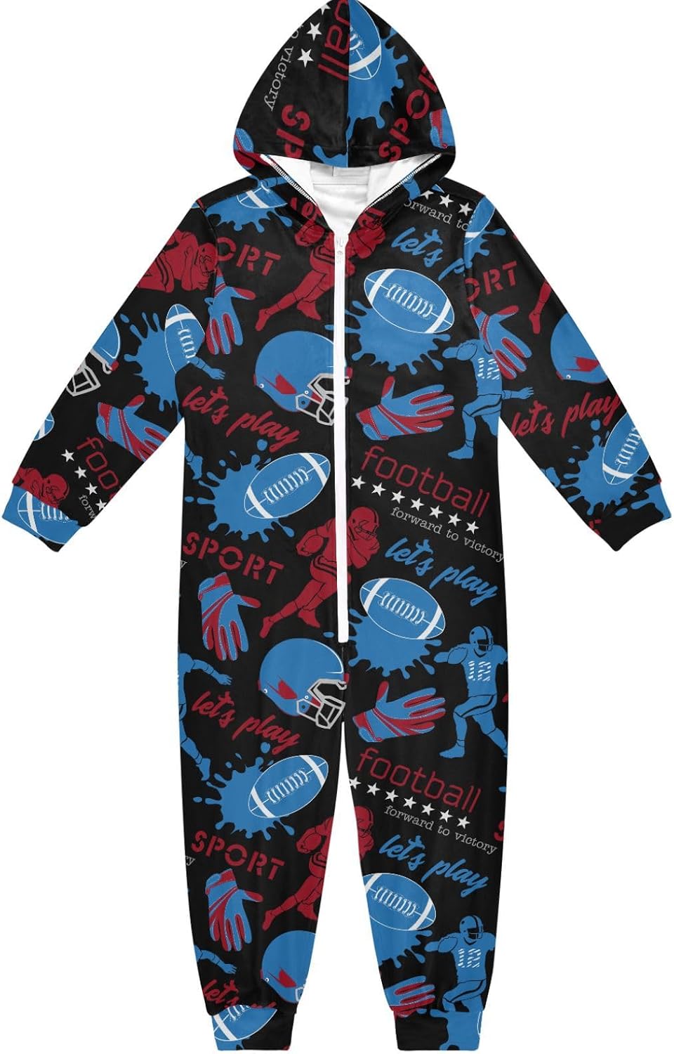 Bigfoot Sasquatch Unisex Onesie Pajamas One-Piece Costume Hooded Sleepwear Jumpsuit 4-14Y