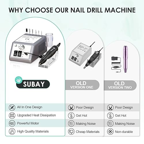 Miniatura 5 de Máquina profesional minitorno para uñas de 20.000rpm para manicura y pedicura.