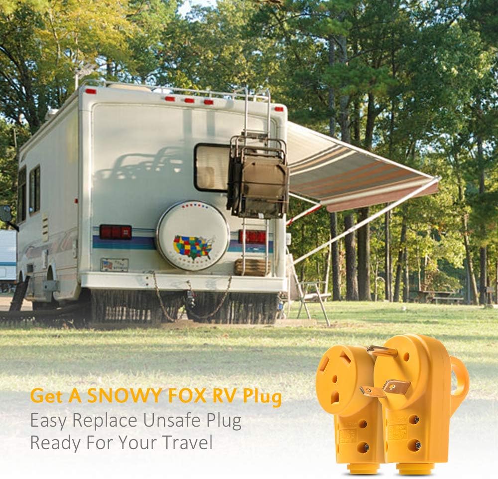 SnowyFox RV 30 Amp Female Replacement Plug - Heavy Duty 30 Amp RV Plug Receptacle with Ergonomic Grip Handle,Designed to Accommodate Wire : Automotive