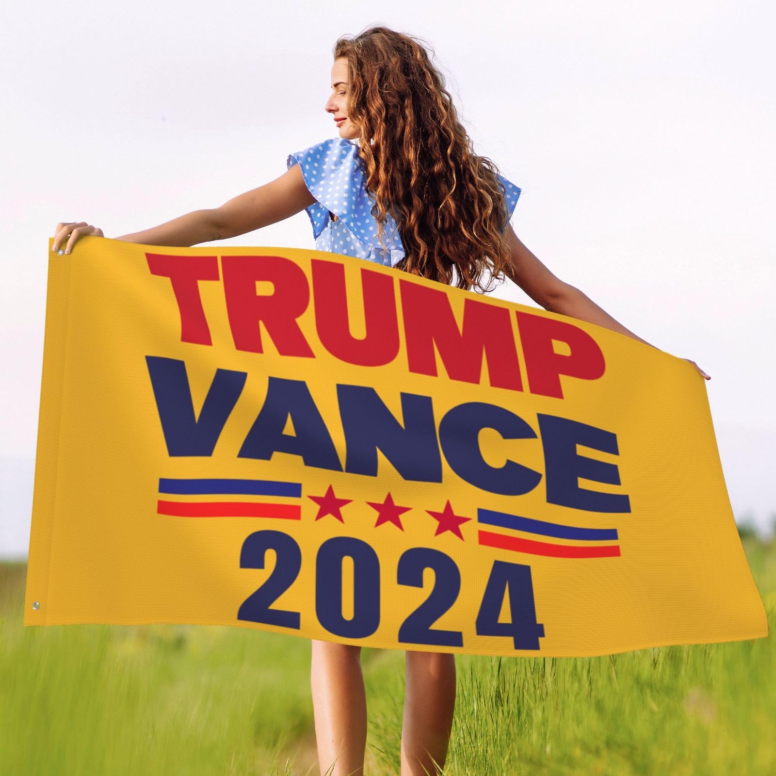 2x3 Trump-Vance 2024 Bandiera bifacciale Trump-Vance 2024 Presidente Bandiera esterna Trump-Vance 2024 Banner Sign No Flagstand