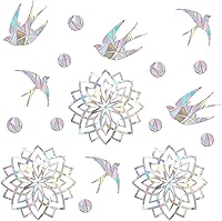 Vista 12 de 42 calcomanías estáticas de pájaros para ventana, anticolisión, para ataques de pájaros, calcomanías de ventana de puerta de cristal, para evitar