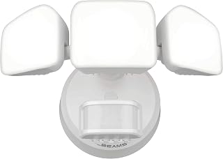 Mr Beams Wired Pro 3-Head Outdoor Motion Sensing LED Security Light, 3900 Lumens, White, 1-Pack