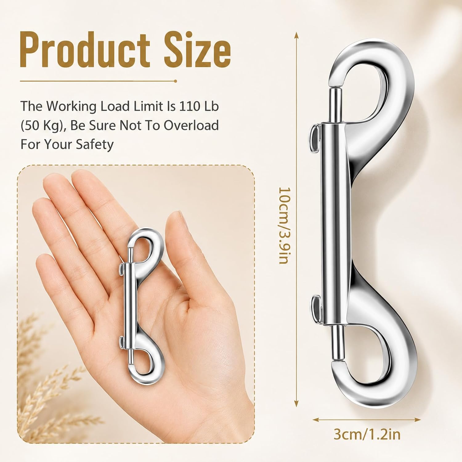 15 Pack 4 Inch Heavy Duty Double Ended Snaps Hook Zinc Alloy Metal Clips