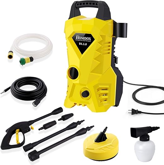 Amazon 高圧洗浄機 1400w 高圧洗車機 最大吐出圧力10 5mpa 21改良 パワフル 50hz 60hz東西日本兼用 小型 軽量 家庭高圧洗浄機 高圧 低圧切替可能 高圧ホース10m 水道ホース3m 豊かな15セット 省エネ 洗車 清掃 大掃除など家庭用高圧クリーナー 二重絶縁 Ipx5防水