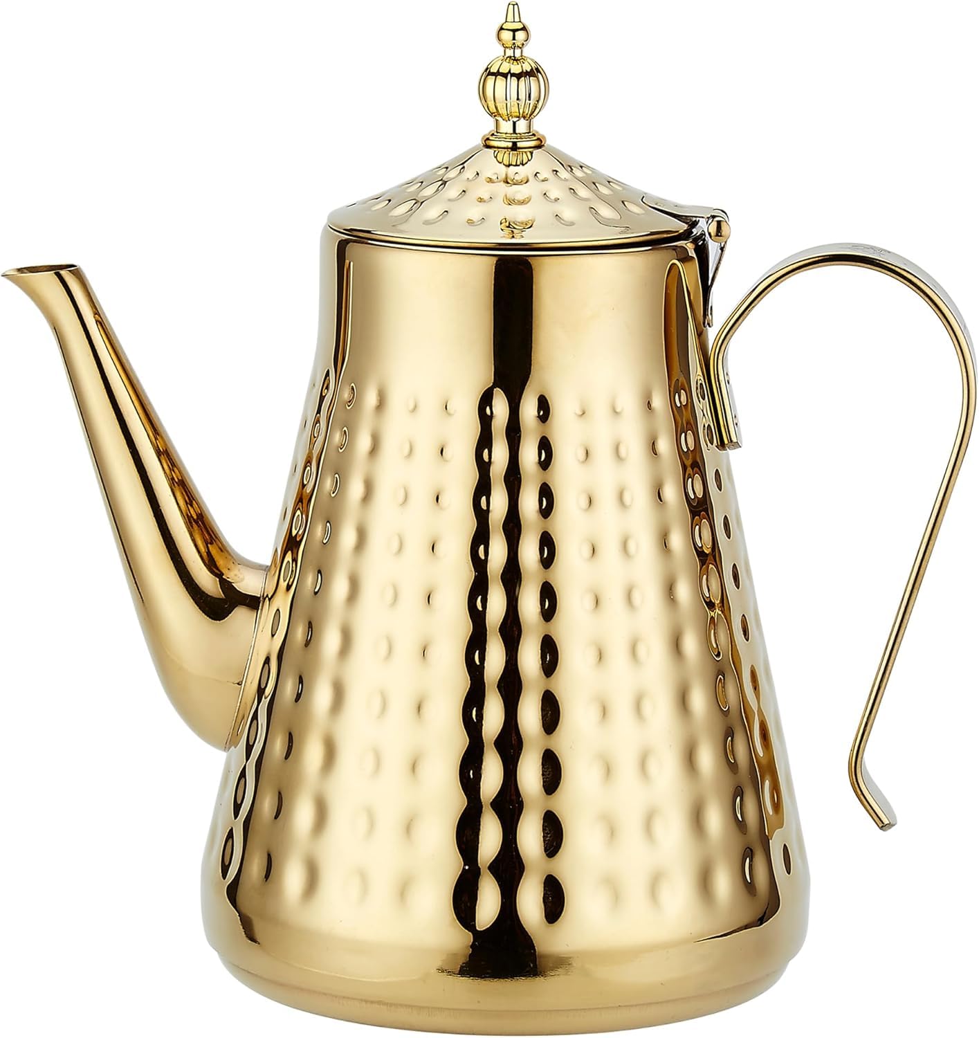 KAYCROWN Scaldateiera in acciaio inox scaldapiedi con portacandele, teiera base riscaldante per vetro, teiere in ceramica e altri vasi resistenti al calore, oro