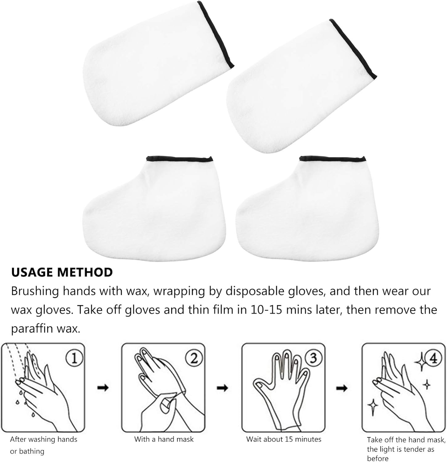 6pairs Moisturizing Paraffin Wax Gloves Feet Care Mask Reusable Hand Foot Exfoliating Treatment for Dry Skin for Spa and Home Use Includes Insulated Mitts Booties