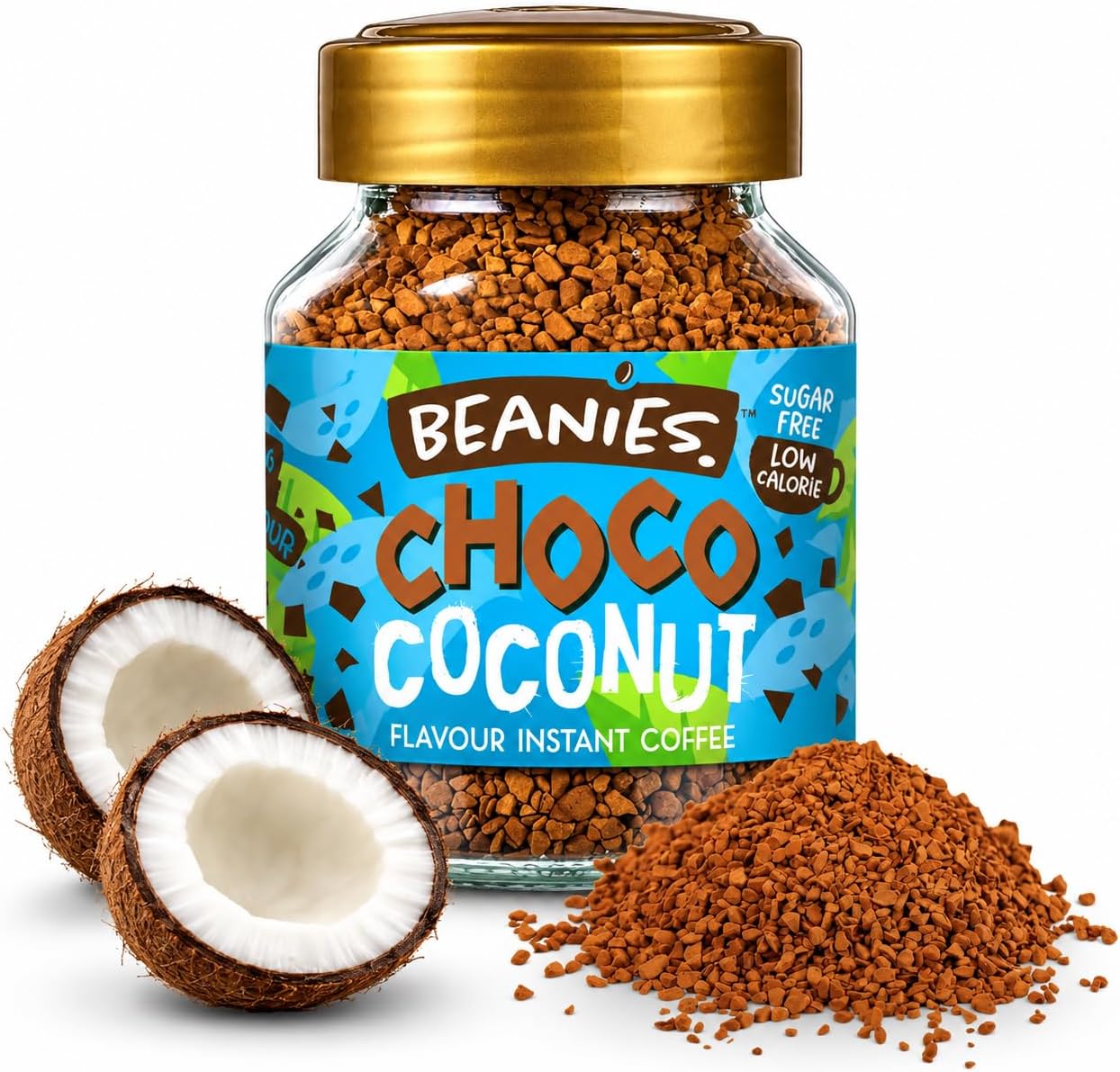 Beanies Choco Coconut Flavoured Instant Coffee 50g | 0 Added Sugar | Under 10 Calories per Serving