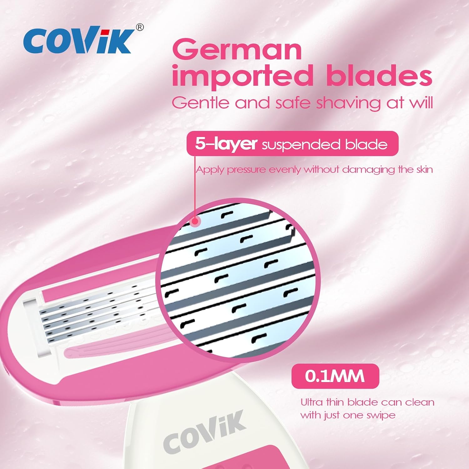 Mini Razors, Travel Razors for Women, 5 Blade, pink