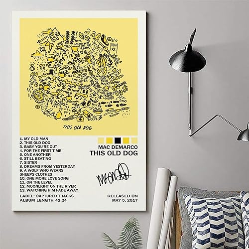 Miniatura 6 de UTOYA Póster de Mac Demarco con texto en inglés "This Old Dog" (Este perro viejo), pintura decorativa en lienzo, póster para dormitorio, 12 x 18