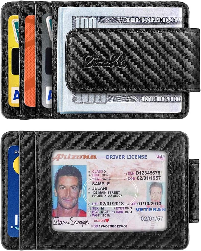 Money Clip Wallet For Men,Front Pocket Card Holder Slim Wallet With Strong Magnetic,RFID Blocking&Anti-magnetic