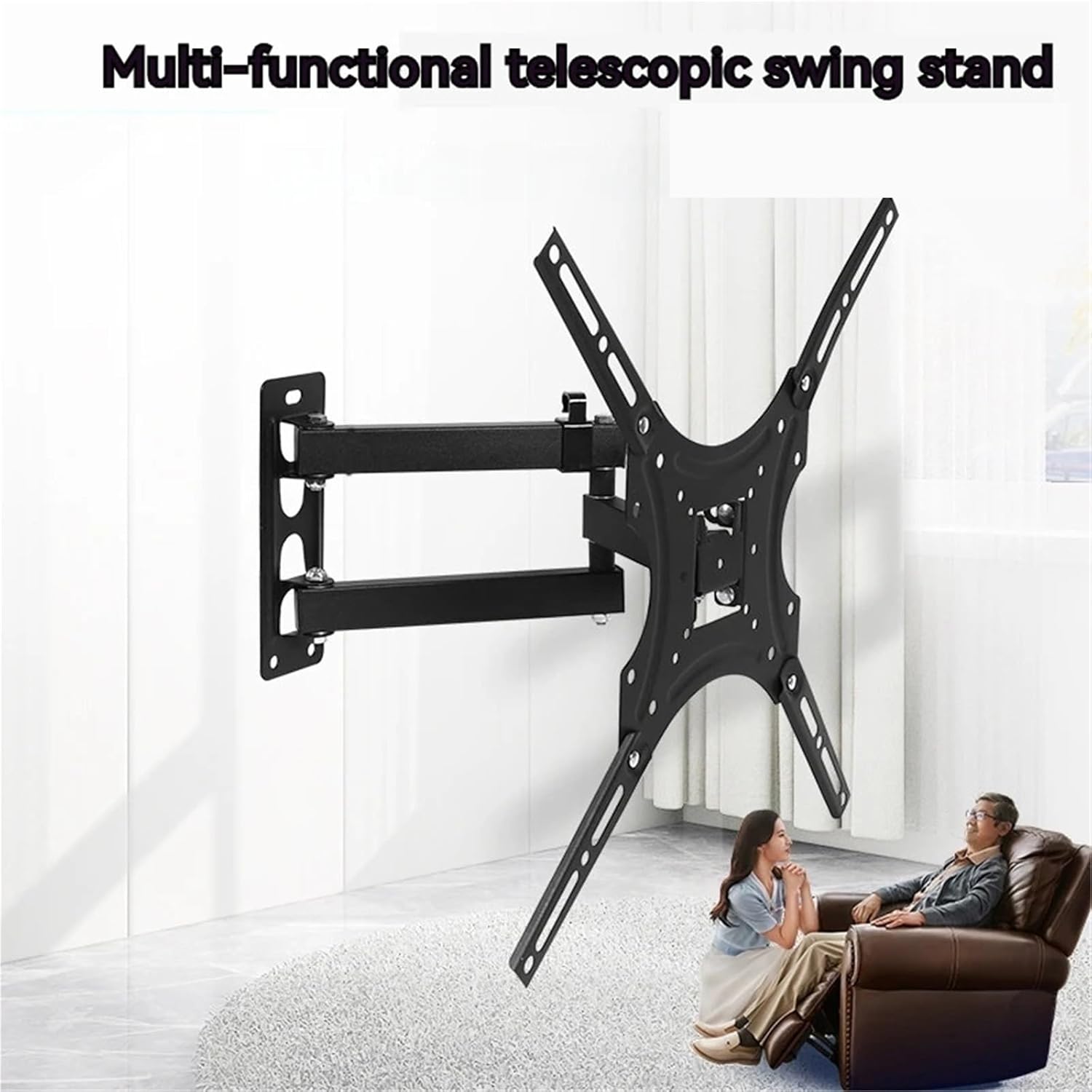 TV Mount Stand Universal Wall Mount TV Stand Adjustable Telescopic Bracket Multifunctional Hanger Swing for 15kg or More TV Monitor Stand for Plasma/Curved TV