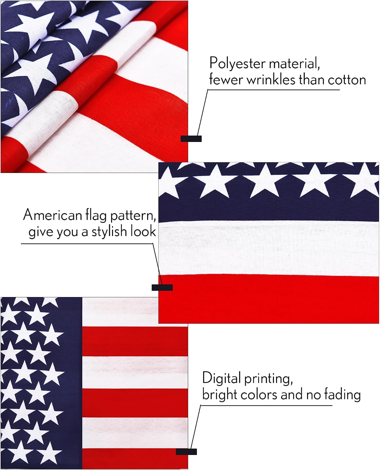 SATINIOR 12 Pcs American Bandanas USA Patriotic Headband Scarf