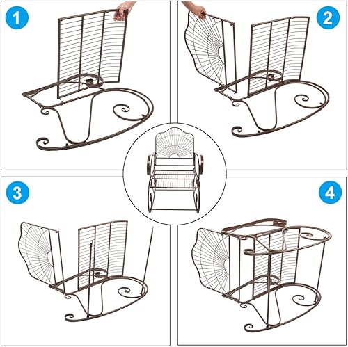 B0BNVCJT3T_image_3 wenyuyu Mecedora para exteriores, silla de metal de hierro para patio, jardín, porche, con cómodo asiento curvado y reposabrazos, resistente al óxido