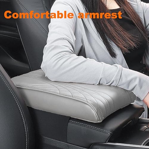 Miniatura 10 de Funda para consola central de automóvil, cojín de espuma viscoelástica para reposabrazos de automóvil, almohadilla marrón para reposabrazos de