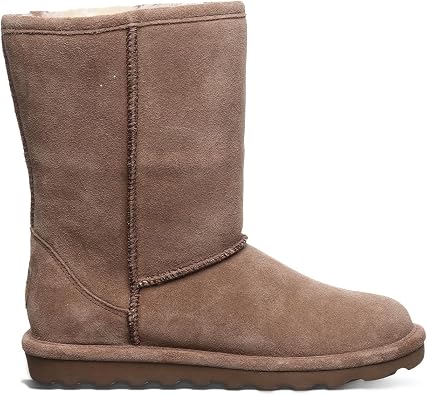 حذاء نسائي قصير من BEARPAW Elle لفصل الشتاء | حذاء من جلد الغزال مقاس 8 بوصات | بطانة من مزيج جلد الغنم والصوف | حذاء مريح للنساء