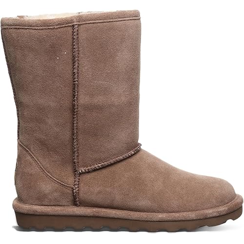 BEARPAW Women's Elle Short Winter Boot | 8" Suede Shoes | Sheepskin & Wool Blend Lining | Comfortable Boots for Women