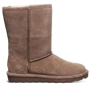 BEARPAW Womens Elle Short Winter Boot 8 Suede Shoes Sheepskin Wool Blend Lining Comfortable Boots for Women