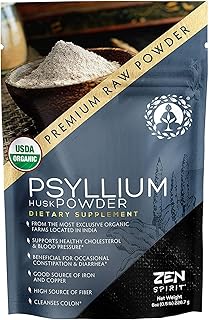 Organic Psyllium Husk Powder - Premium Indian Natural Soluble Fiber Supplement, Natural Laxative, Perfect Colon Cleanser &...