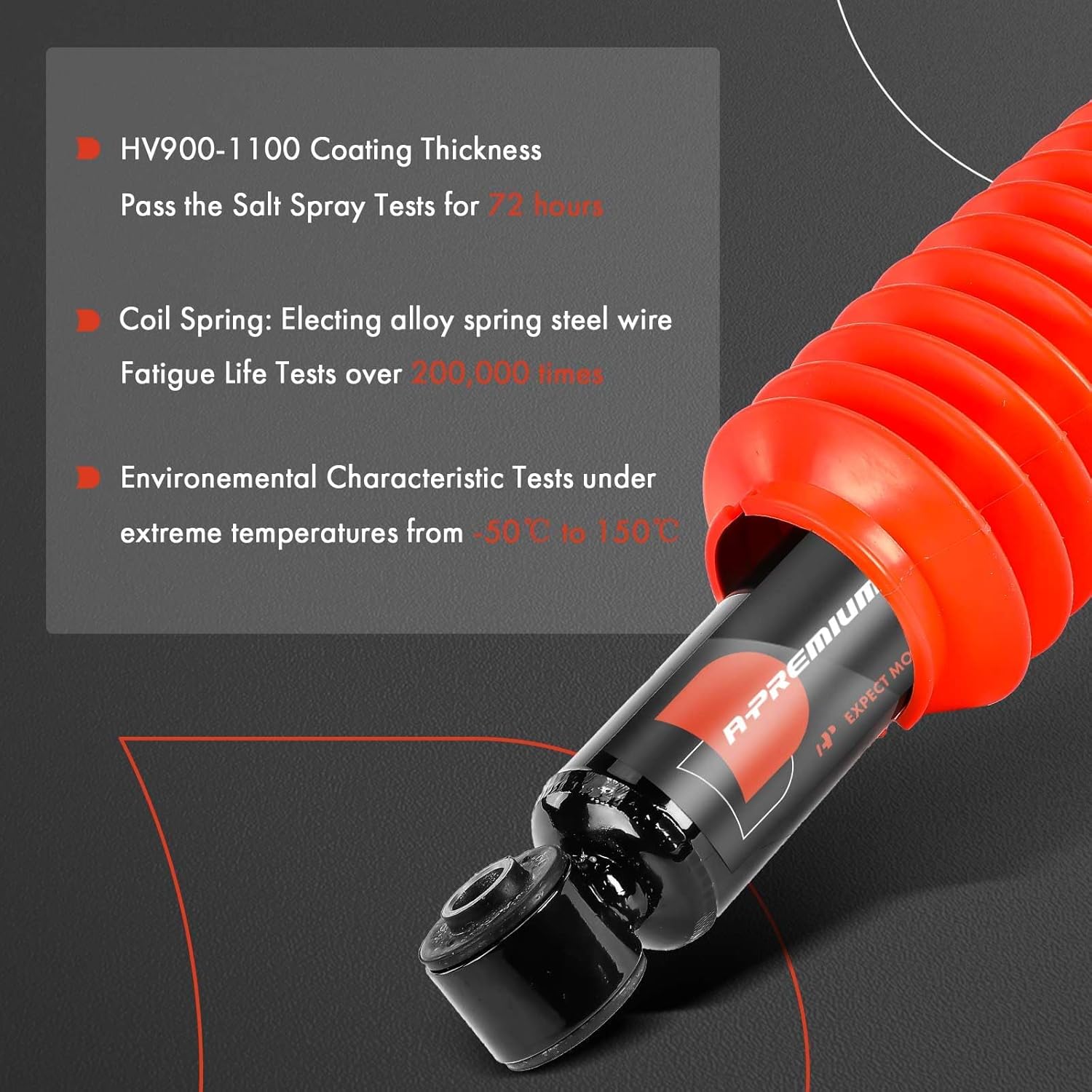 A-Premium Front Steering Damper Stabilizer Compatible with Chevrolet, GMC, Jeep & Hummer Vehicles - Avalanche, Silverado 1500 HD, Sierra 1500 HD, Yukon XL 1500, H2, TJ, Wrangler