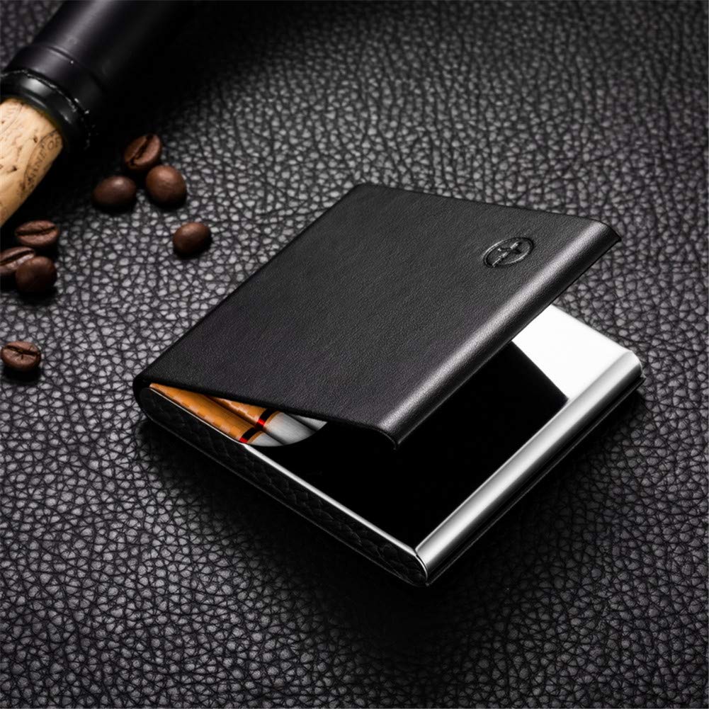 Portasigarette da uomo king size nero – in pelle leggera e sottile nero marrone 70 mm, 84 mm – Portasigarette con incisione
