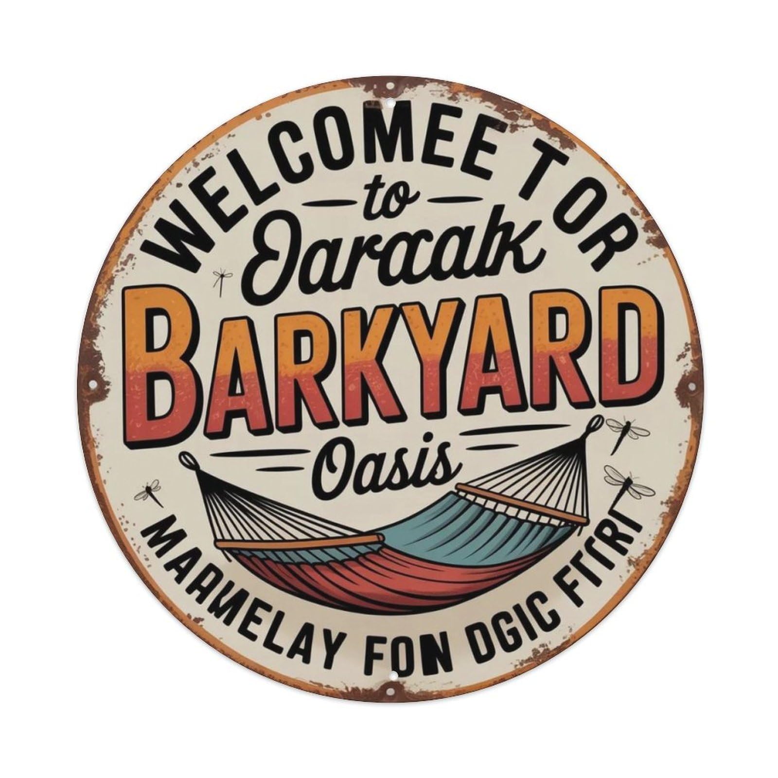 Backyard Oasis Metal Tin Sign Plaque