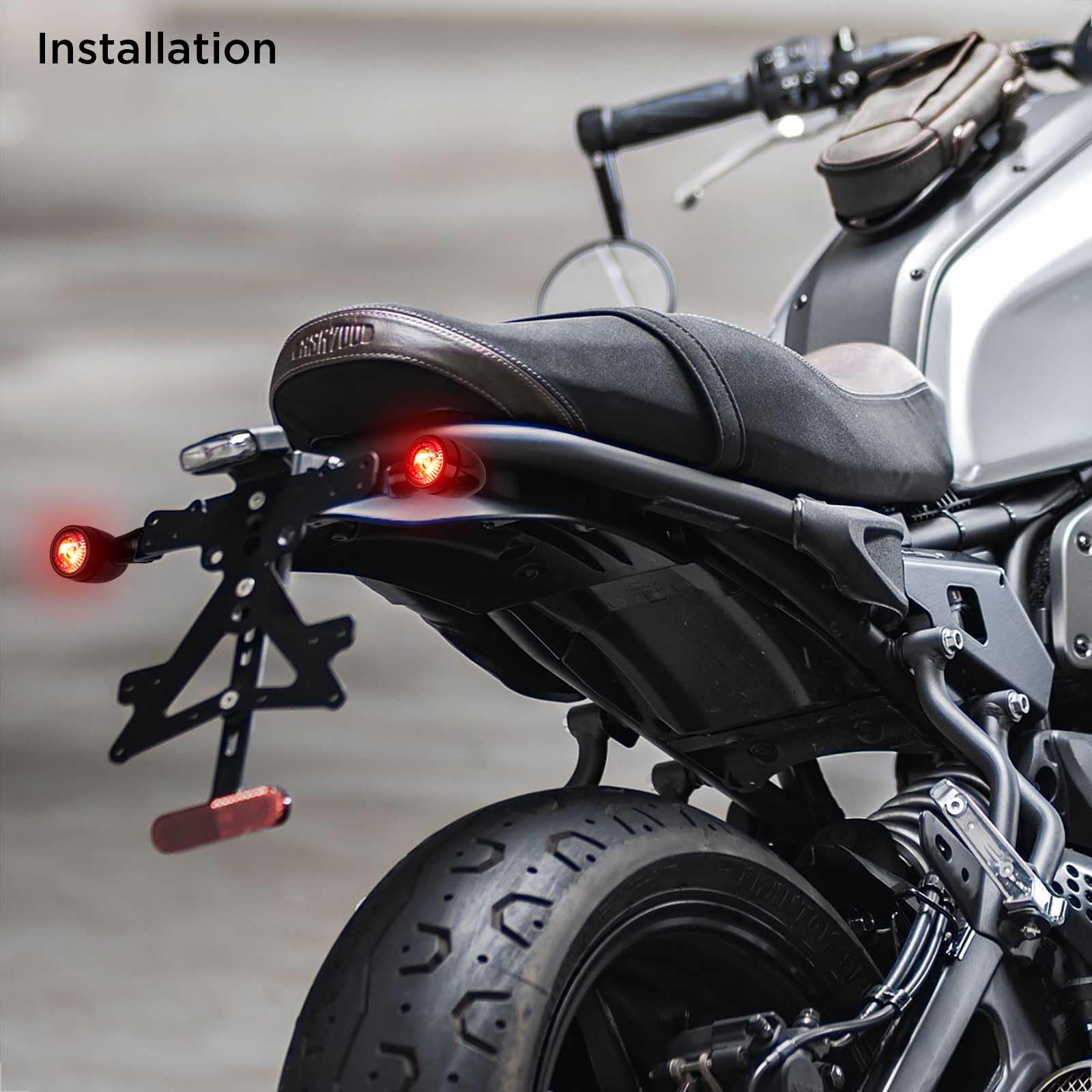 evermotor 3in1 Mini LED Blinker Motorrad E Geprüft, CNC-Verfahre 12V 2 Stück, für e Motorrad Scooter, E32 Universal Blinker Bullet Aluminiumschale, Amber&Rot Sehr Schön Helles Licht