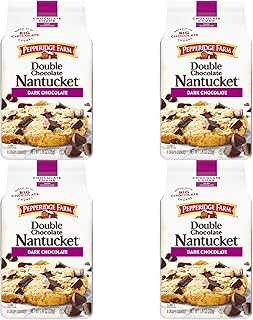 Pepperidge Farm Cookies Nantucket Crispy Double Dark Chocolate Chunk Cookies,7.75 OZ Bag (8-Cookies),(Pack of 4)