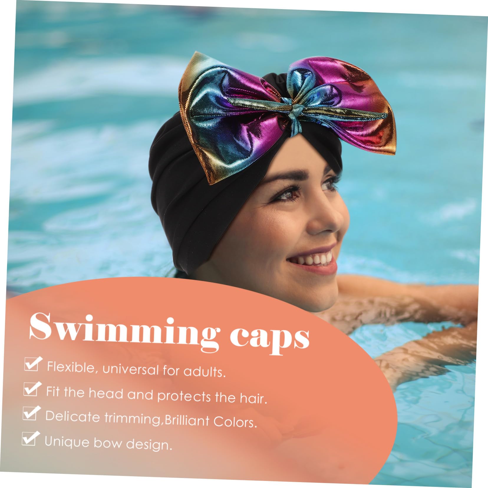 Kisangel 5St Schwimmhaube Badekappen für langes Haar Badehut für Damen Badekappe Kinder Schwimmende Haarabdeckung Badekappen für schwimmende Frauen gemütlich Krawatte Haarset Nylon Violett