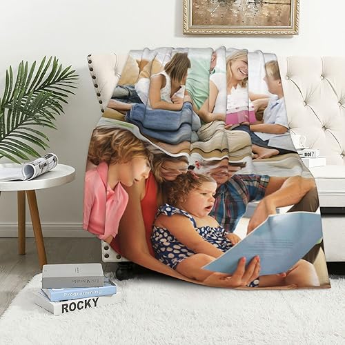 Miniatura 7 de Manta personalizada con fotos, texto, Manta Personalizada de Franela para Adultos Niños Cumpleaños Boda, Navidad, Halloween, Día del Padre, Día de