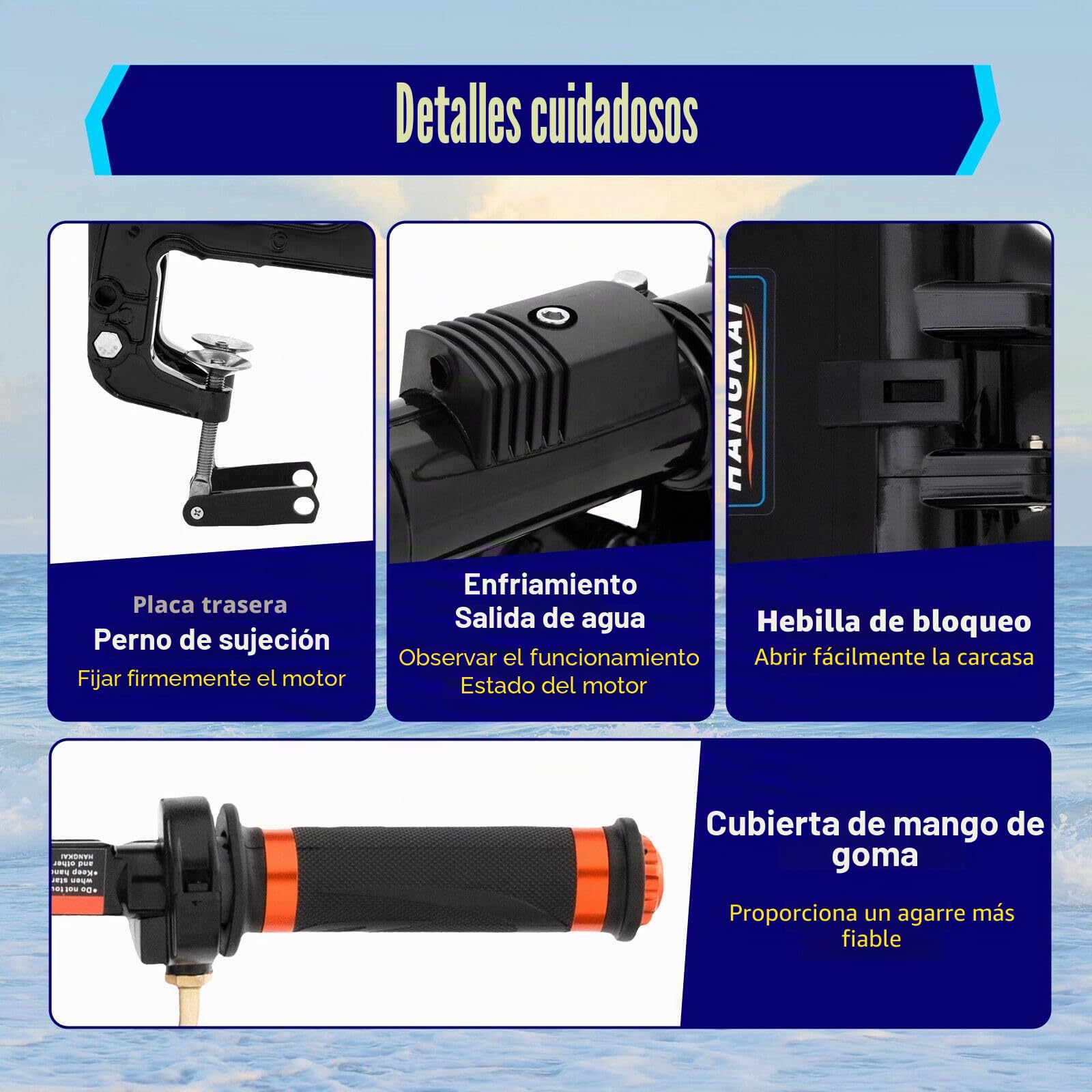 Motor fueraborda de 2 tiempos de 3,6 CV, motores fueraborda, motores de gasolina, motores de barco, motores fueraborda