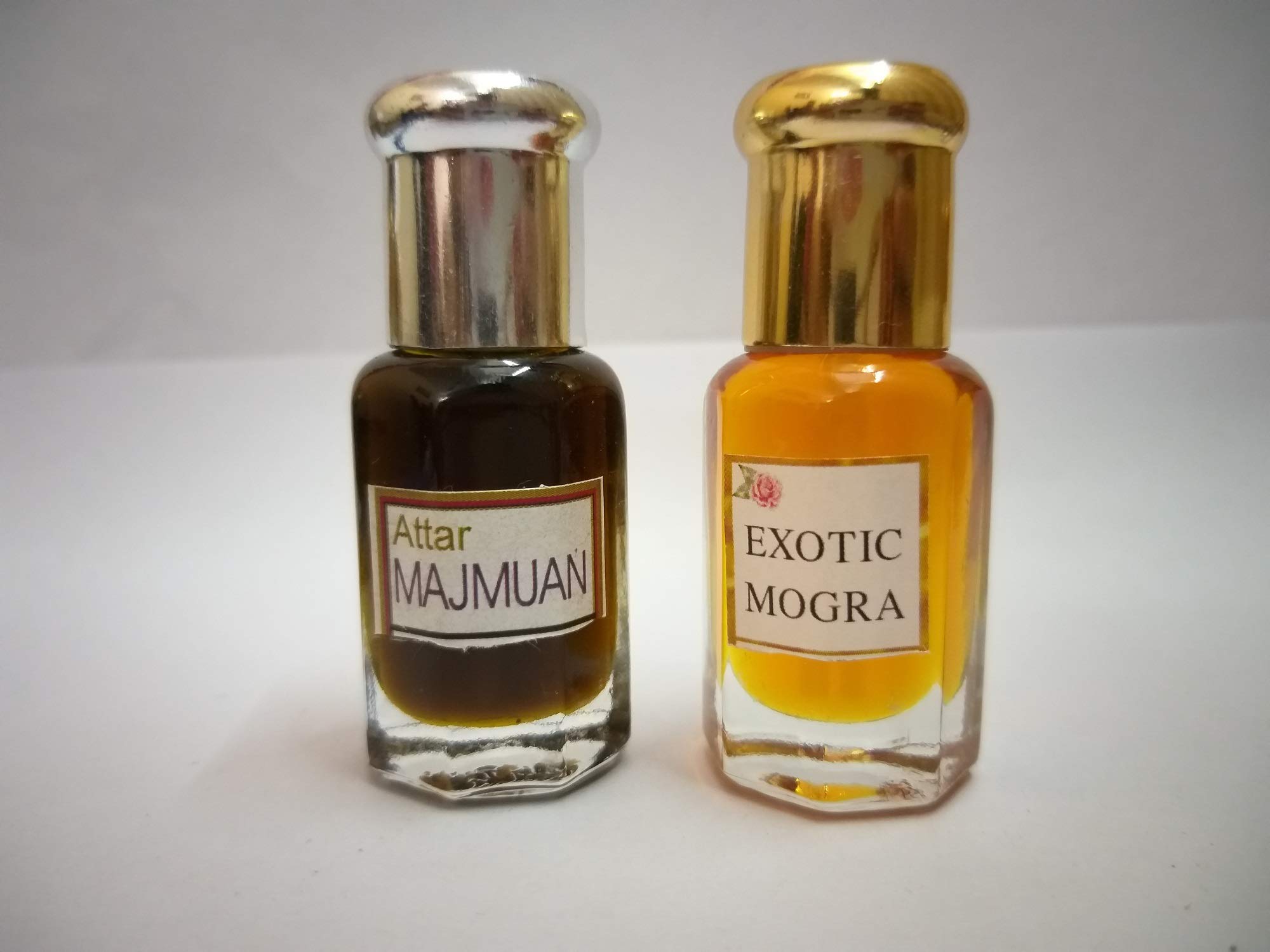 Exotic Mogra and Majmuan Attar/Ittar Concentrated Perfume Oil Fragrance -10+10 ml Beautiful Aroma Fragrance Combo