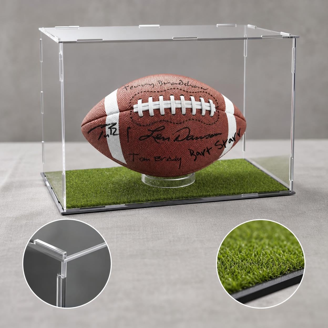 Contenitore Acrilico Trasparente con Supporto Scatola per Pallone da Nera Inserto Sintetica Adatto a Esposizione, 30 * 20 * 20cm