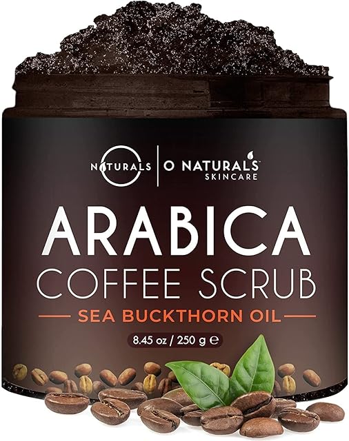 O Naturals Arabica Coffee Exfoliating Body Scrub Exfoliator - Anti Cellulite Dead Sea Salt Coffee Scrub For Face Body Legs & Foot Best Body Exfoliator & Cellulite Remover - Coffee Body Scrub
