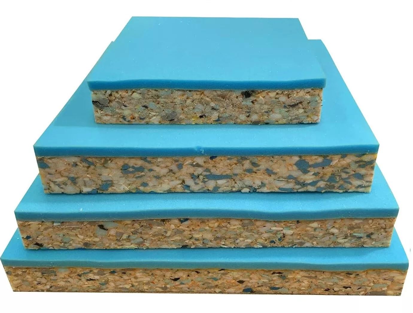 FOAMSUPA Recon Firm High Density Foam with Bonded Blue Square Upholstery Foam 2.5" Thick (10" x 10" (25cm x 25cm))