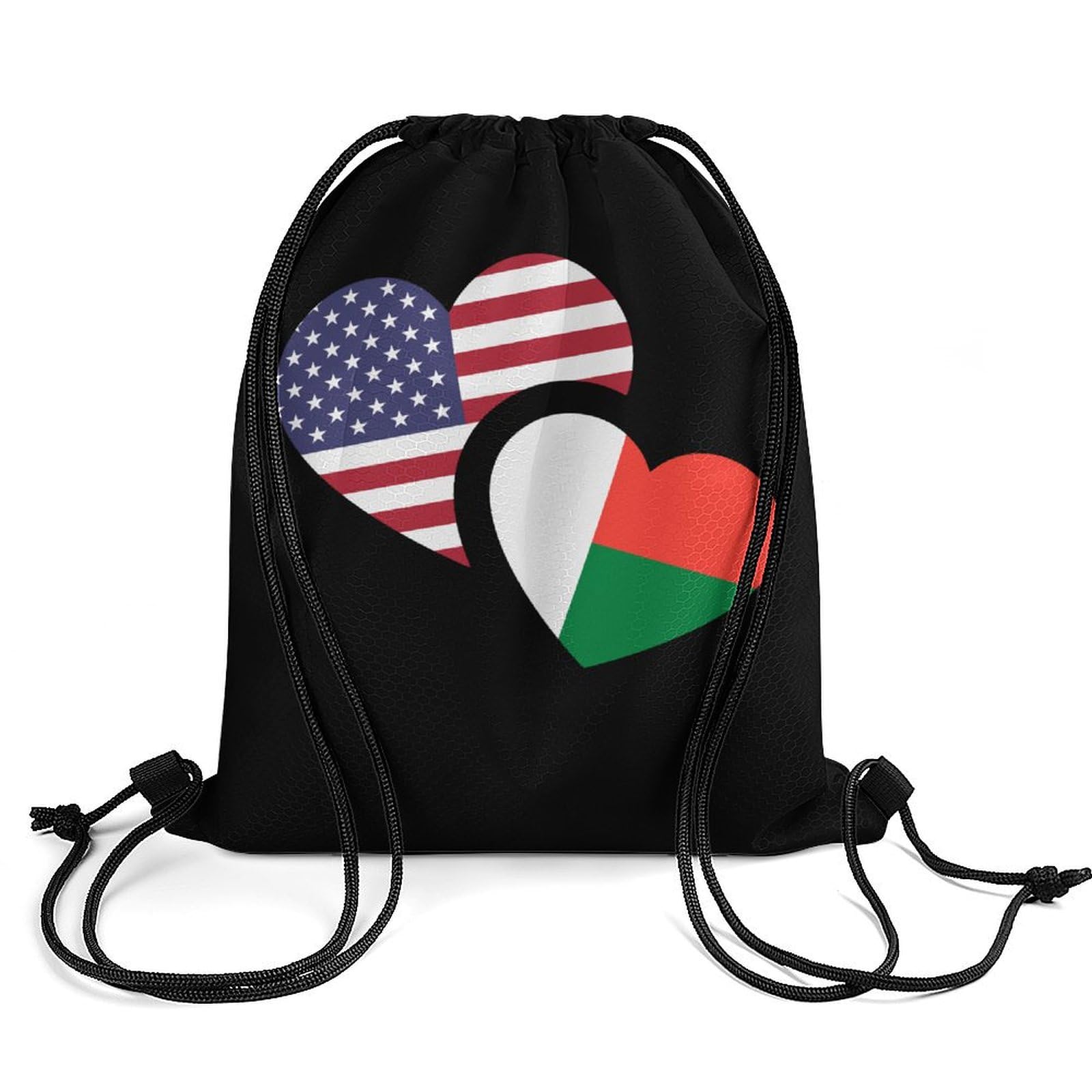 Madagascar US Flag Drawstring Backpack Durable Sport Gym Bags Daypack for Men Women 35 * 42cm