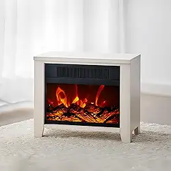 Lareira Elétrica, com Efeito de Chama 3D, Temporizador, Aquecedor de Lareira com Proteção Contra Superaqueci, Aquecedor Lareira Retrô, Lareira Independente de 750w, 220v