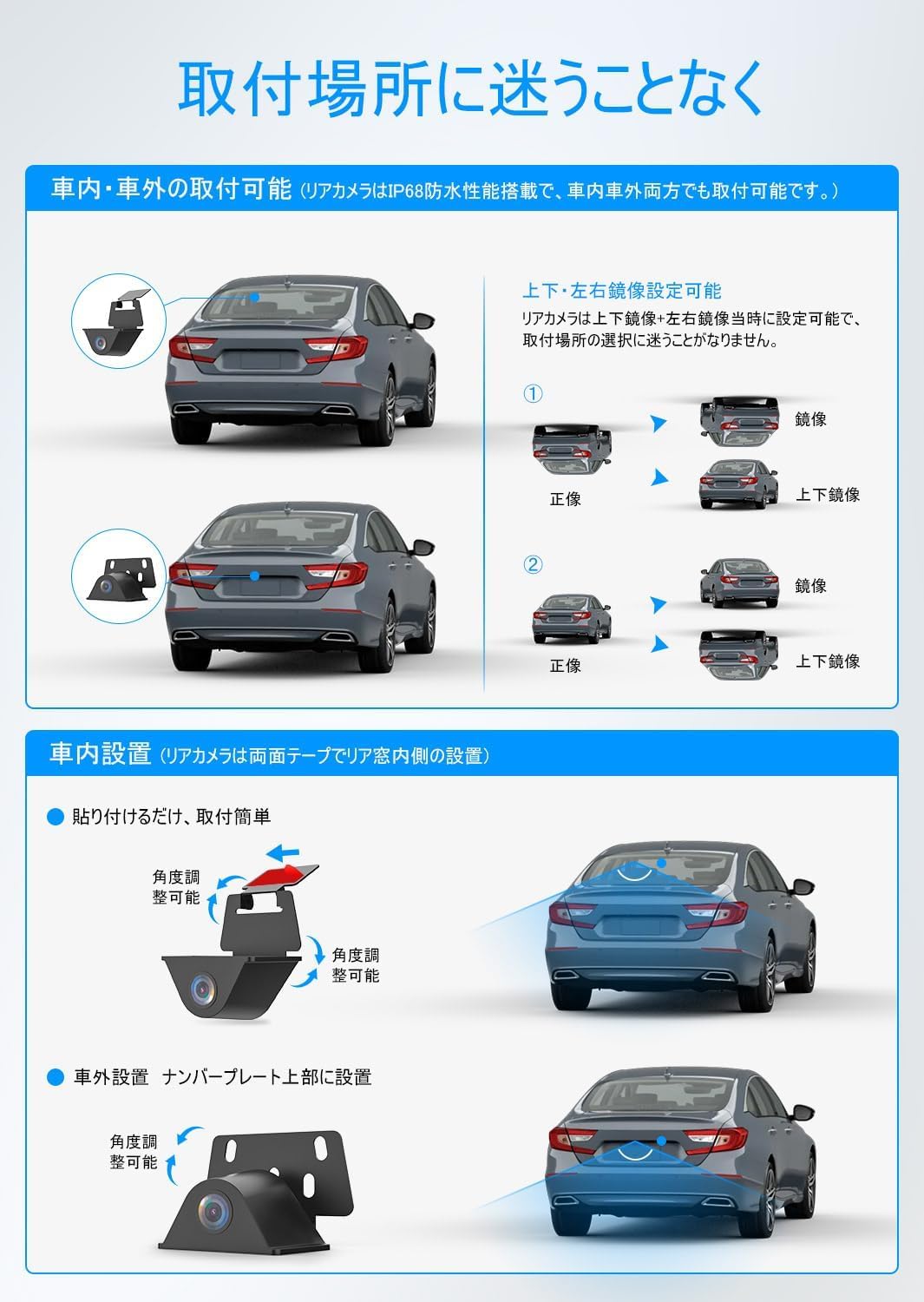 Amazon.co.jp: AUTO-VOX X7 ドライブレコーダー ミラー型 分離 【170