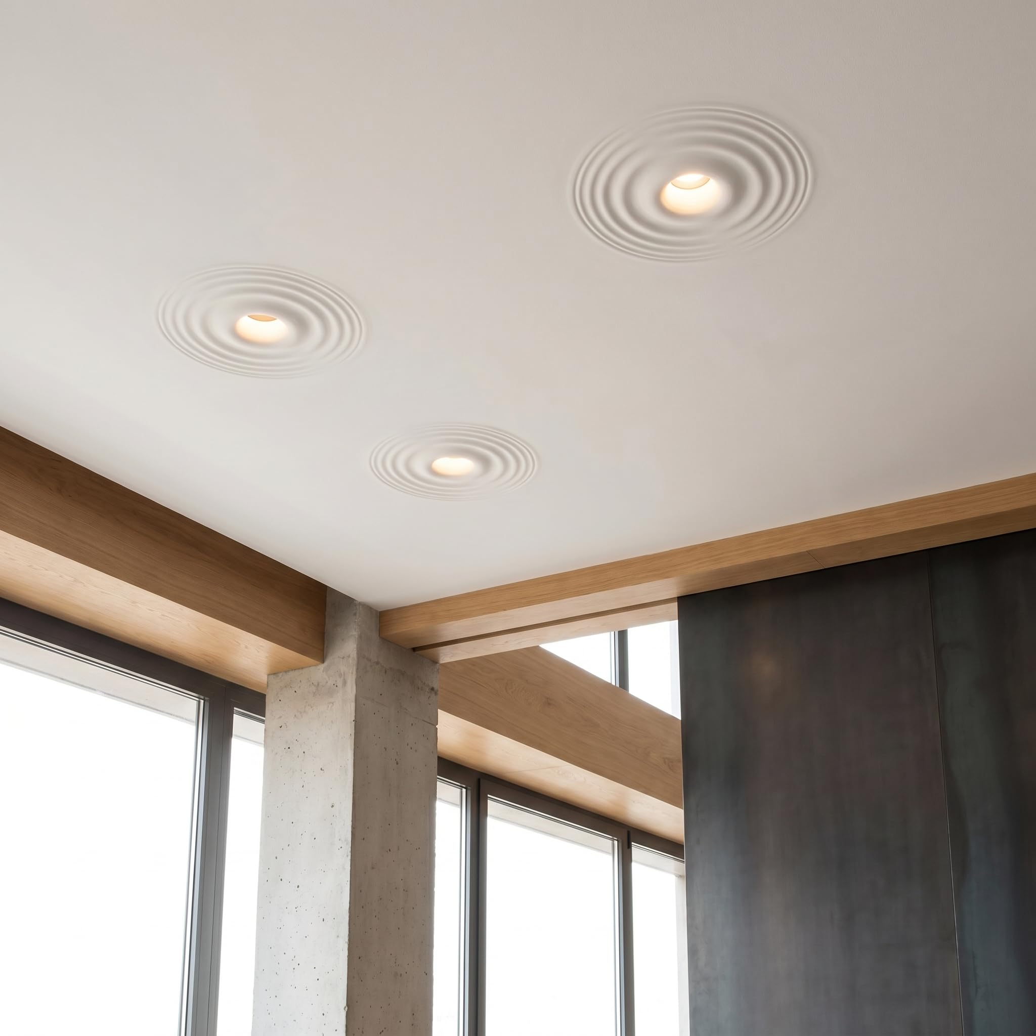 BARCELONA LED Downlight in gesso da incasso GU10 Ø130mm bianco senza cornice trimless 30x30cm plafone cartongesso design moderno classico lusso architetturale verniciabile